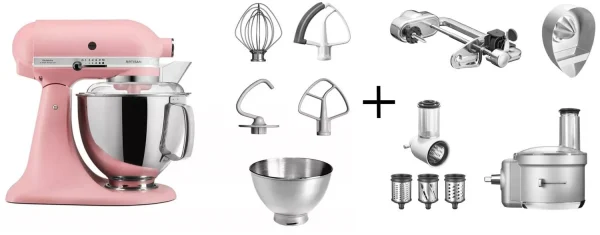 KitchenAid Küchenmaschine ARTISAN 175PS Altrosa Fitness-Set 1