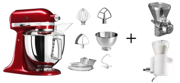 KitchenAid Küchenmaschine ARTISAN 175PS Liebesapfelrot Backprofi-Set 1