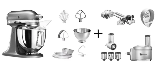 KitchenAid Küchenmaschine ARTISAN 175PS Medallion Silber Fitness-Set 1